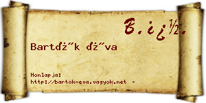 Bartók Éva névjegykártya