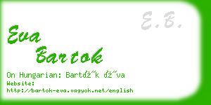 eva bartok business card