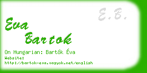 eva bartok business card